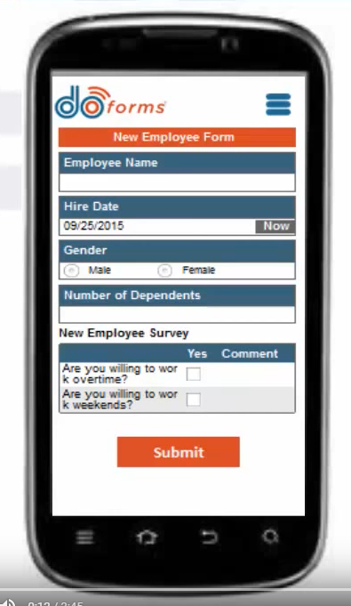 doforms mobile form screenshot
