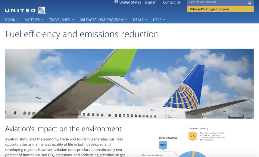 united airlines sustainability