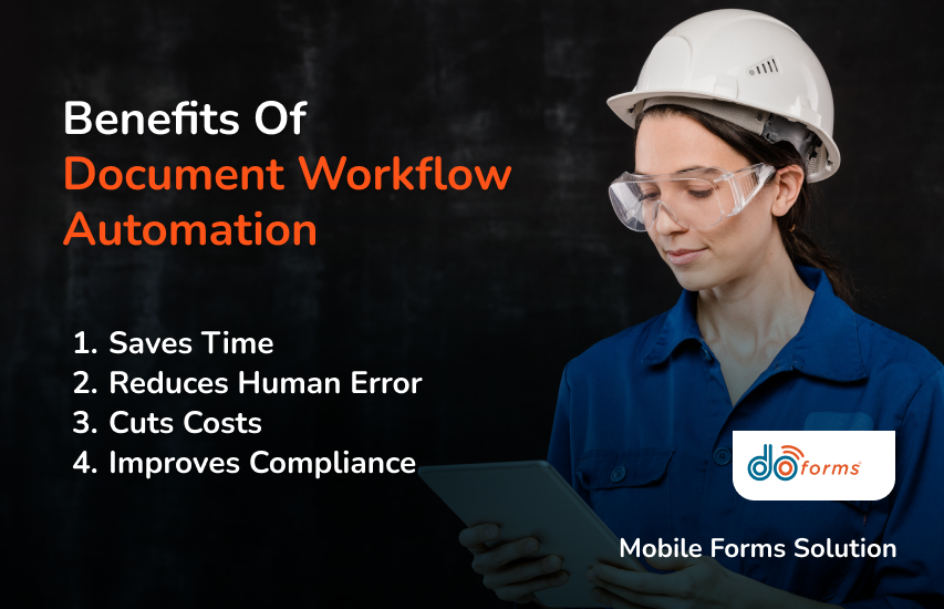 A custom image listing the benefits of document workflow automation