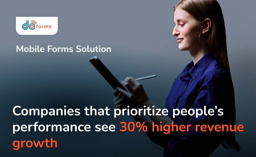 A custom image linking companies who prioritize employee performance to revenue growth