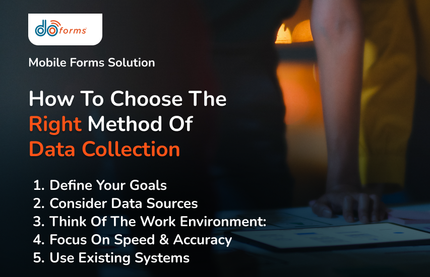 A custom image listing the steps to choose a data collection method