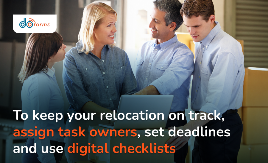 A team preparing for office relocation