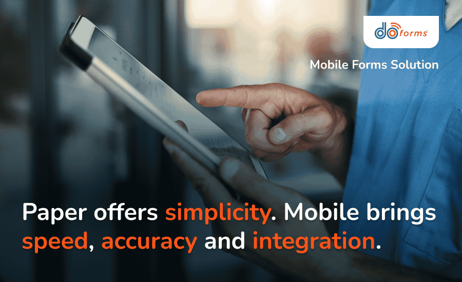 A person filling out a document on a tablet 