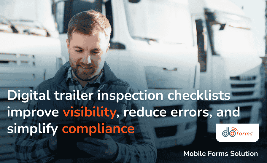 A person conducting a trailer inspection