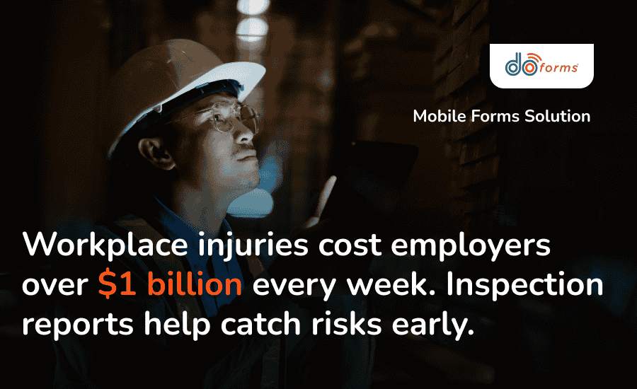 A construction worker conducting an inspection