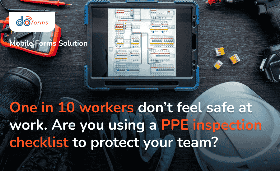 PPE concept: boots, gloves and a hard hat