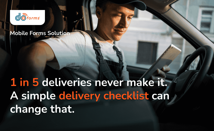 A driver delivering parcels