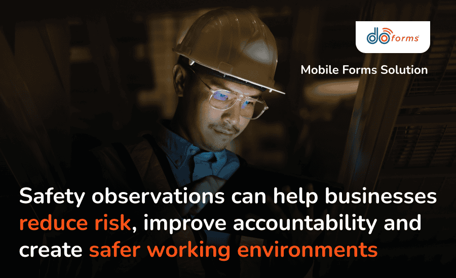 A supervisor filling out a safety observation reeport